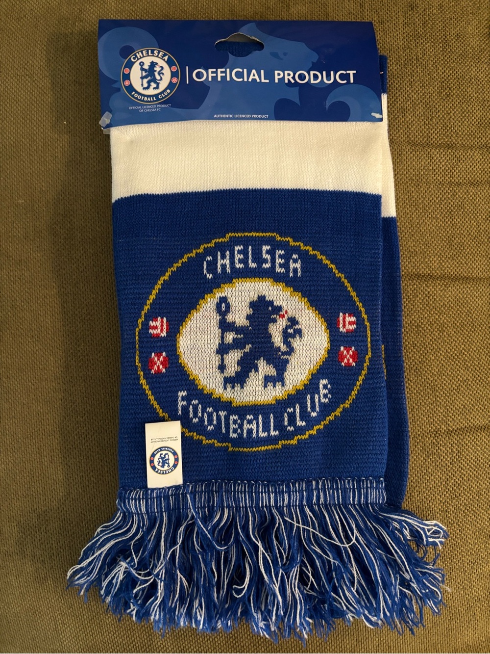 Chelsea Football Club Blue & White Scarf - Official Product